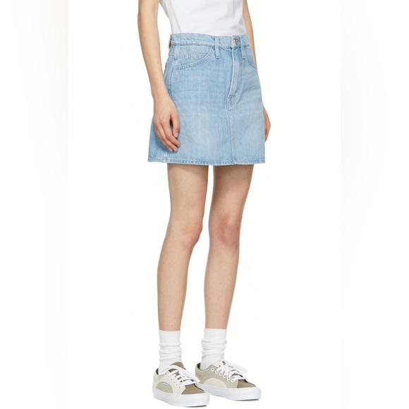 Frame Turi Turin Le Italien Mini Skirt Blue Denim Jeans Made in Italy - Picture 2 of 12